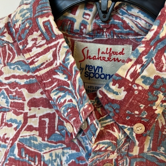 REYN SPOONER ALFRED SHAHEEN Hawaiian Shirt Short Sleeve Mens size Large - Picture 7 of 9